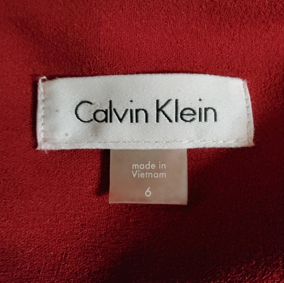 Calvin Klein Burgundy Wine Halter Sleeveless Sheath Midi Dress Size 6 - Picture 5 of 6